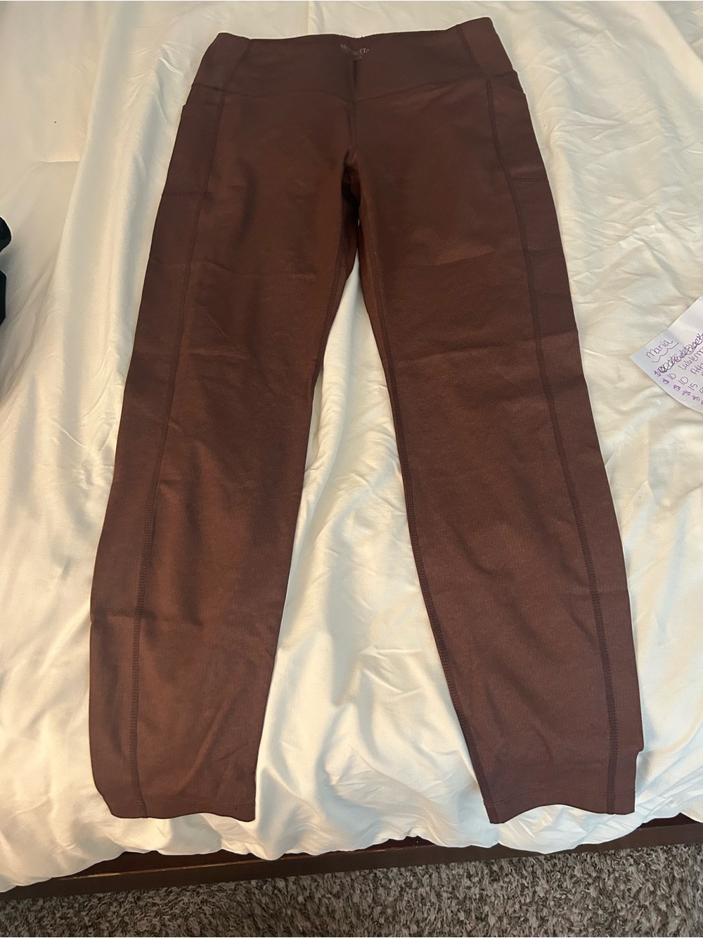 Mondetta Brown High-Rise Leggings size large